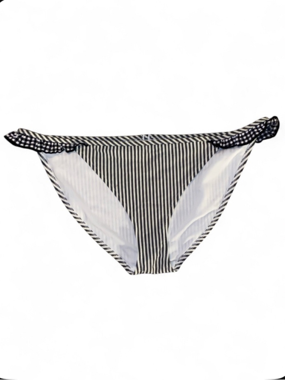 aerie Black & White Striped Ruffle Bikini - Picture 9 of 13
